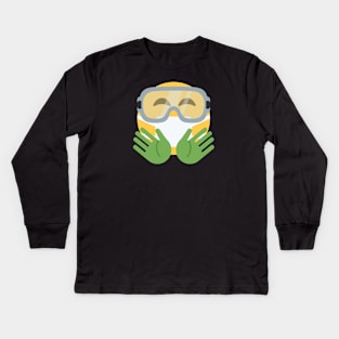 Emoji quarantine Kids Long Sleeve T-Shirt